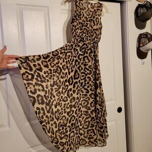 Leopard Print Sleeveless Dress